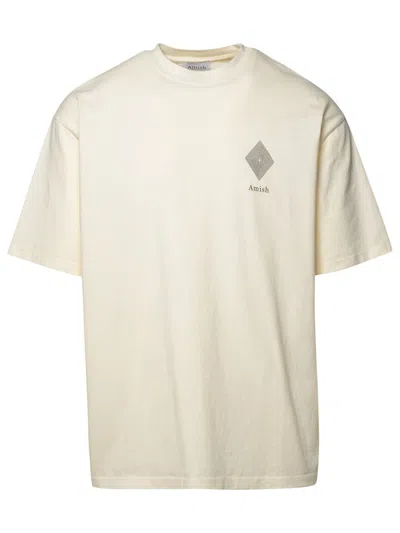 Amish White Cotton T-shirt In Avorio
