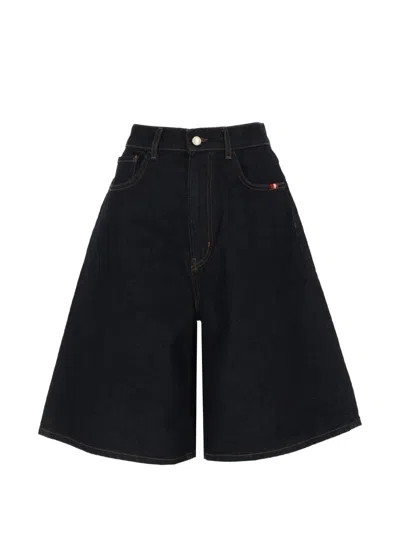 Amish Wide-leg Denim Shorts In Blue