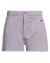 Amish Woman Denim Shorts Purple Size 28 Cotton
