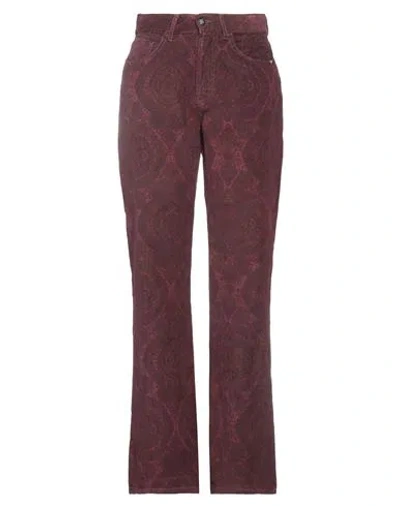 Amish Woman Pants Burgundy Size 30 Cotton In Red