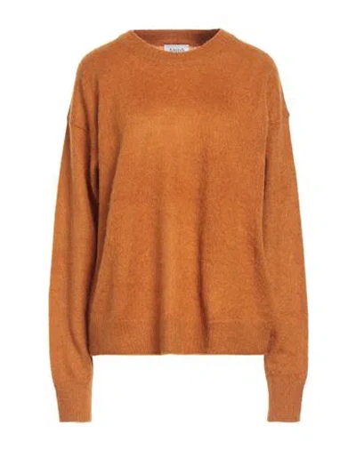 Amish Woman Sweater Camel Size L Acrylic, Mohair Wool, Polyamide In Orange