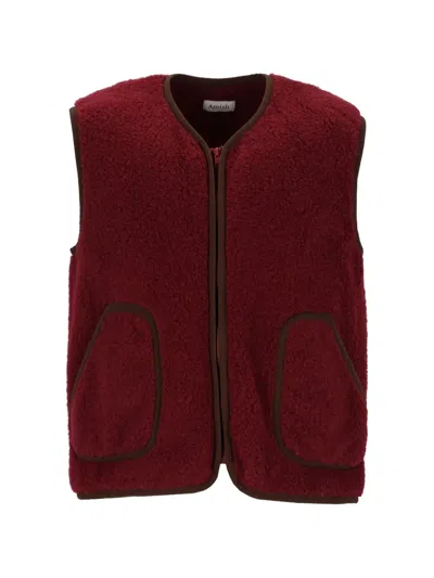 Amish Yellowstone Fleece-effect Vest In Red