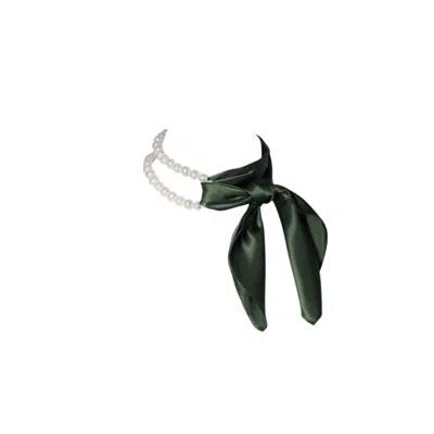 A'miss Women's Green / White Olive Scarf Necklace In Multi