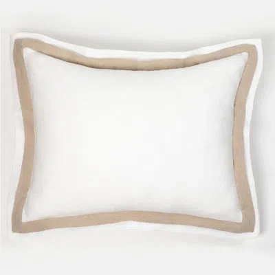 Amity Home 100% Linen Buttons Sham In White