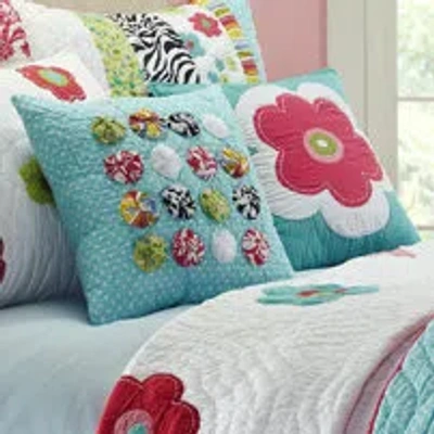 Amity Home Abby Jane Flower Sham In Blue;teal