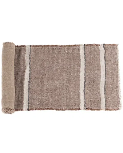 Amity Home Akin 60in Linen Table Runner In Brown
