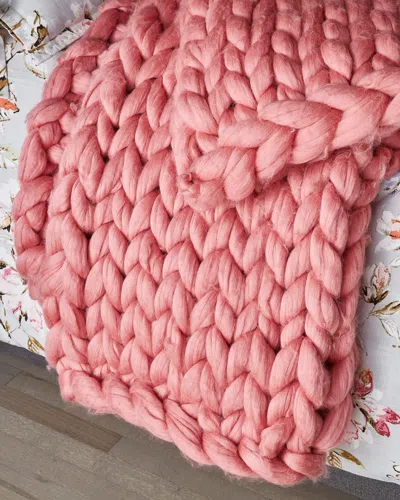 Amity Home Ava Chunky Throw Blanket In Coral