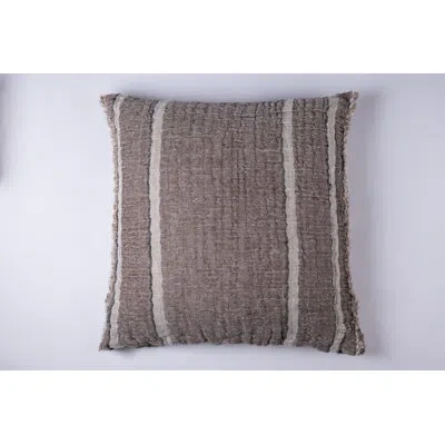 Amity Home Bailidh Striped 100% Linen Sham In Dark Gray,white