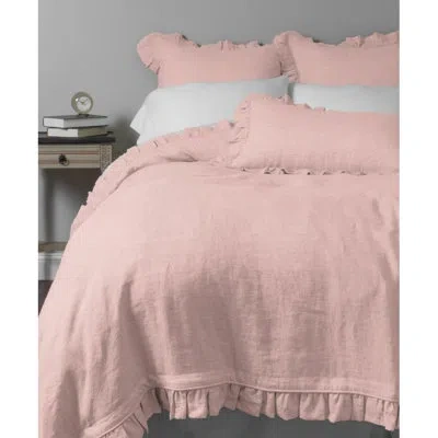 Amity Home Basillo Linen Duvet Cover In Pink