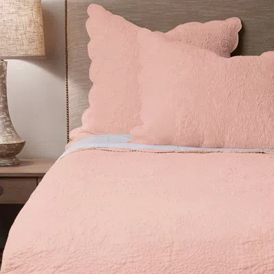 Amity Home Baston Linen Blend Ties Sham In Pink