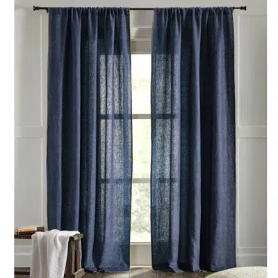 Amity Home Brian Linen Curtain In Indigo