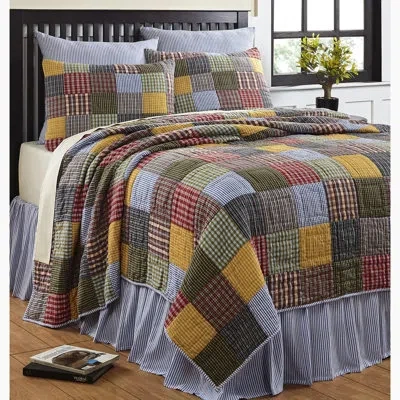Amity Home Carlton Patchwork Quilt Set In Green,red,yellow