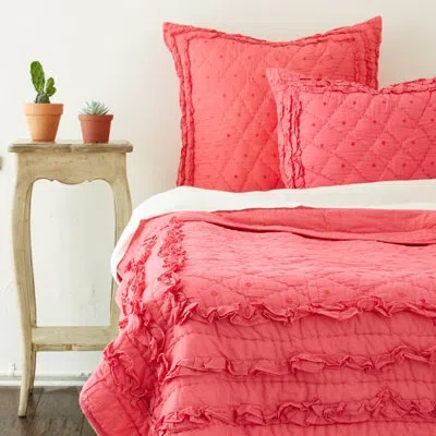 Amity Home Chelsea Single Quilt In Coral Pink