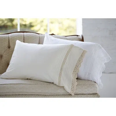 Amity Home Claire 200 Thread Count Standard Cotton Percale Pillowcase In Cream;ivory