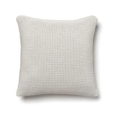 Amity Home Cohen Knitted Cotton Geometric Pillow Cover & Insert In Gray