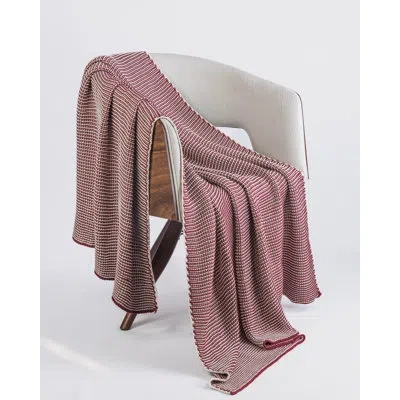 Amity Home Cohen Knitted Cotton Throw In Garnet