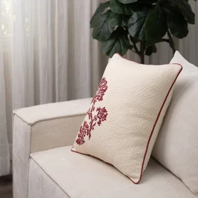 Amity Home Cot De Rhone Cotton Throw Pillow In Red