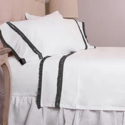 Amity Home Dainty Ruffle Pillow Case In Charcoal
