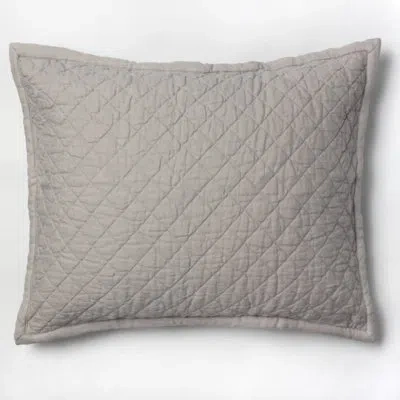 Amity Home Daki Linen Blend Sham In Platinum Gray