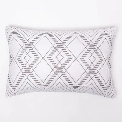 Amity Home Davie Cotton Embroidered Pillow Sham In Gray