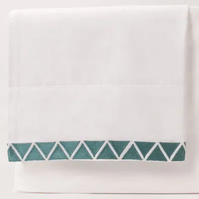 Amity Home Elegant 400 Thread Geometric 100% Cotton Sheet Set In White;green
