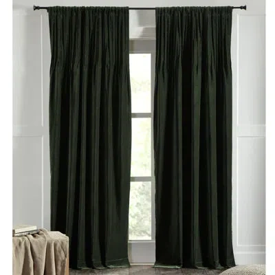 Amity Home Ellen Velvet Curtain In Kale