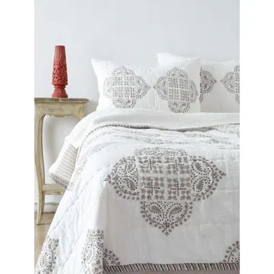Amity Home Gaia Cotton 3 Piece Quilt Set In Gray