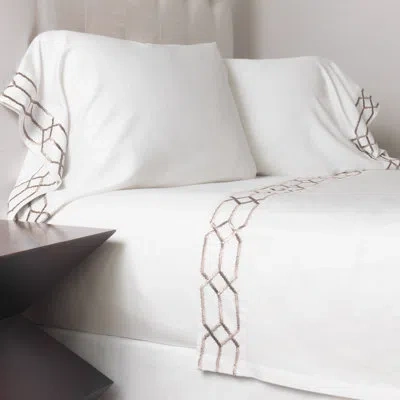 Amity Home Geometric 100% Cotton Pillowcase In Ivory,oyster