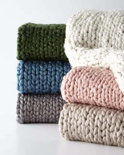 Amity Home Hannah Chunky Knit Throw In Peacock