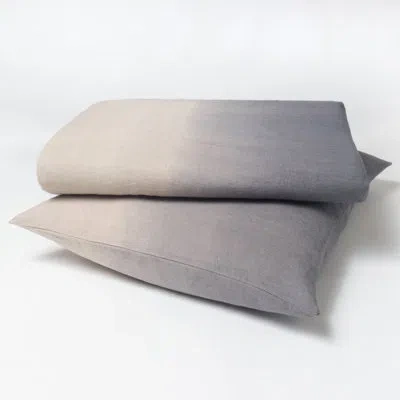 Amity Home Heather Blue Linen Duvet Cover In Blue,natural