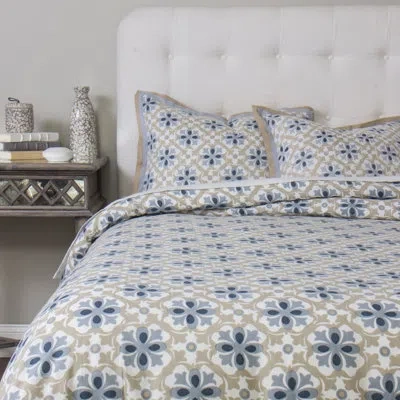 Amity Home Ida Single Duvet Cover In Natural,blue