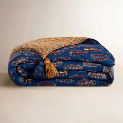 Amity Home Indigo Rayon Quilt In Indigo,brown
