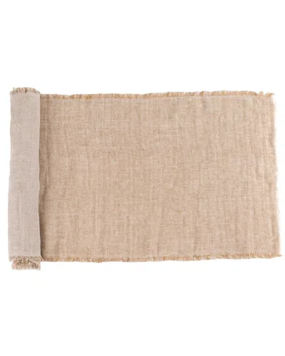 Amity Home Kent 60in Linen Table Runner In Brown