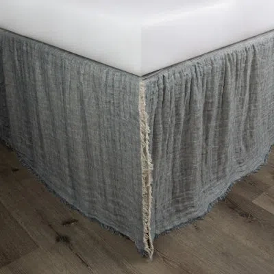 Amity Home Kenton 21" Bed Skirt In Navy;natural