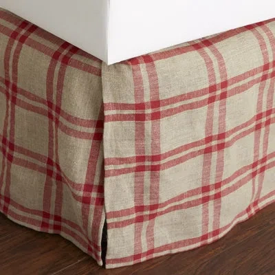 Amity Home Lance 21" Bed Skirt In Red;tan