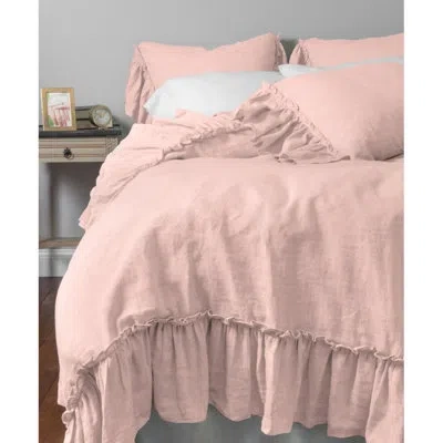 Amity Home Linen Button Duvet Cover In Pink