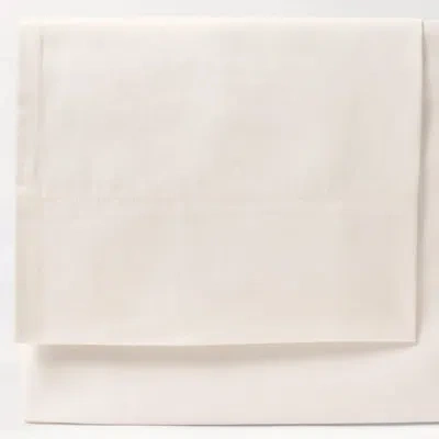 Amity Home Luxe 100% Cotton Percale Pillowcase In Ivory