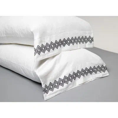 Amity Home Malfia 400 Thread Count Geometric Cotton Blend Sateen Sheet Set In Asphalt