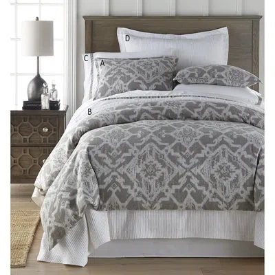 Amity Home Malik Linen Duvet Cover Set In Gray