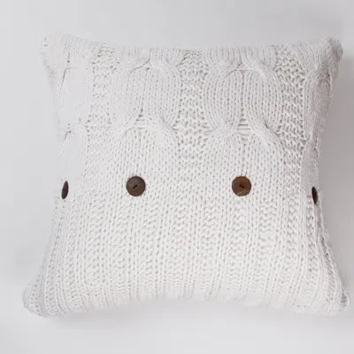 Amity Home Michaela Square Cotton Pillow Cover In White
