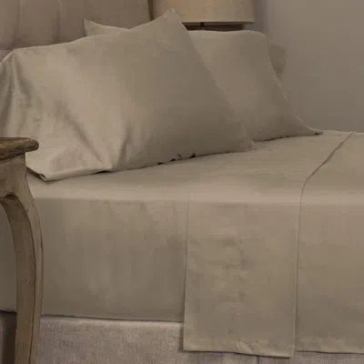 Amity Home Mosley 200 Thread Count 100% Cotton Percale Sheet Set In Taupe
