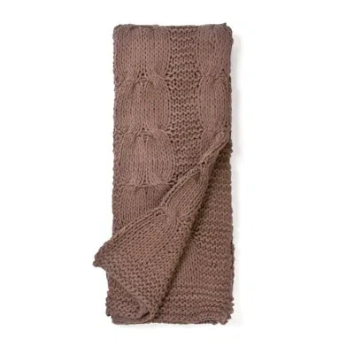 Amity Home Narberth Cable Cotton Throw In Charcoal,brown