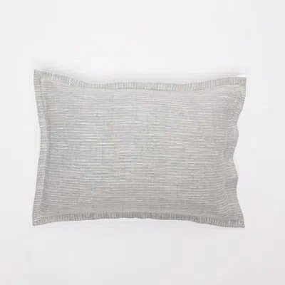 Amity Home Nelling Linen Blend Ties Sham In White;gray