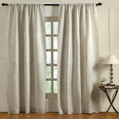 Amity Home Odette Damask Semi-sheer Rod Pocket Curtain Panel