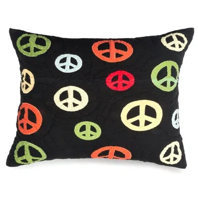Amity Home Peace 100% Cotton Ties Sham In Black