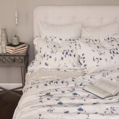 Amity Home Primrose Off-white Floral Cotton 3 Piece Quilt Set