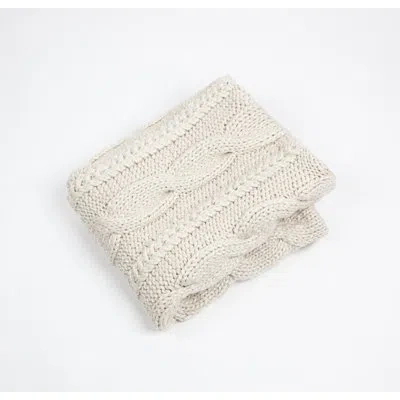 Amity Home Raj Cable Knit Coverlet, Cloud Cream