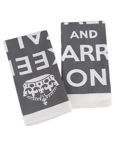 AMITY HOME AMITY HOME SET OF 2 KEEP CALM GUEST TOWELS