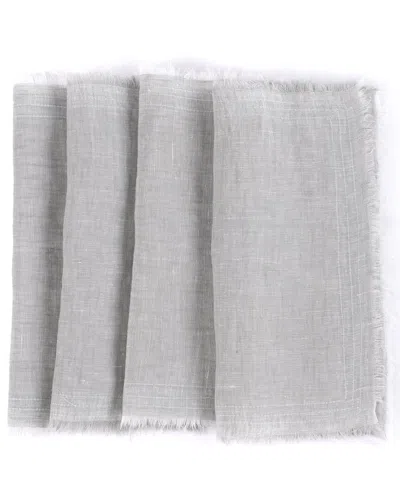 Amity Home Set Of 4 Brisbane Linen Cocktail Napkins