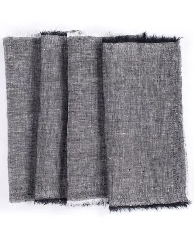AMITY HOME AMITY HOME SET OF 4 BRISBANE LINEN COCKTAIL NAPKINS